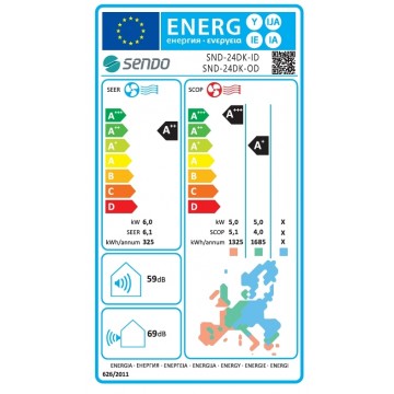 Sendo Daiki SND-24DK Κλιματιστικό Inverter 24000 BTU A++/A+++